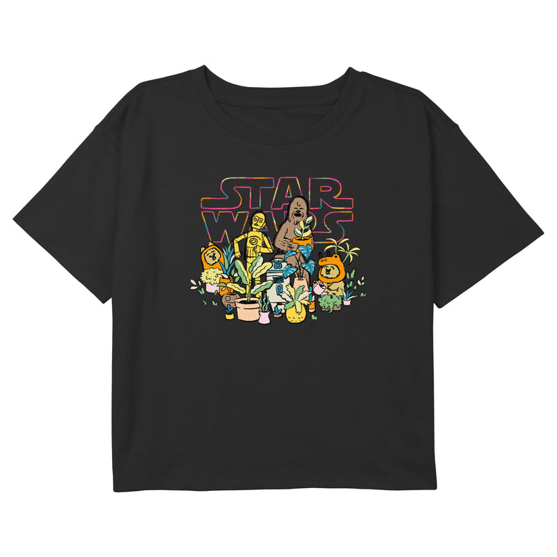 Girl's Star Wars Characters and Potted Plants T-Shirt