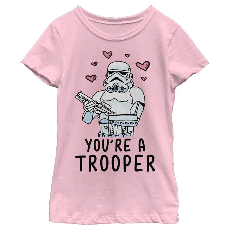 Girl's Star Wars Valentine's Day You're A Trooper T-Shirt