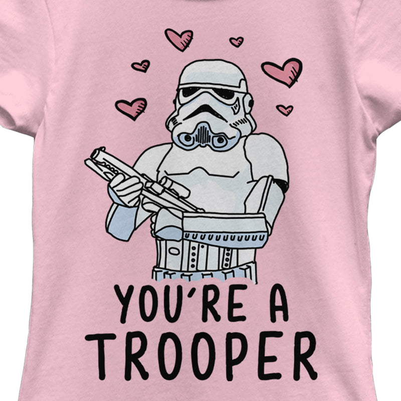 Girl's Star Wars Valentine's Day You're A Trooper T-Shirt