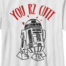 Boy's Star Wars Valentine's Day You R2 Cute Sketch T-Shirt