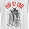 Boy's Star Wars Valentine's Day You R2 Cute Sketch T-Shirt