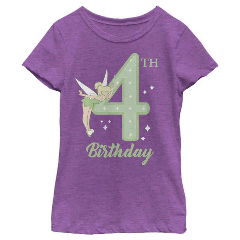 Girl's Peter Pan Tinker Bell 4th Birthday T-Shirt