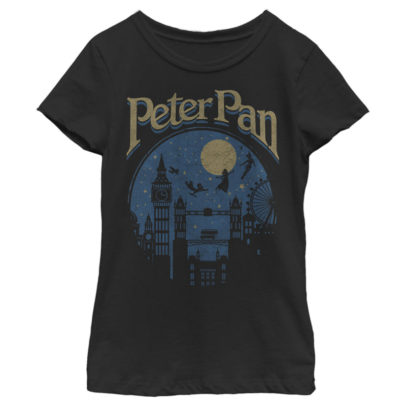 Girl's Peter Pan Flying Over London T-Shirt