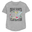 Women's Peter Pan Distressed Dear Santa I Can Explain T-Shirt