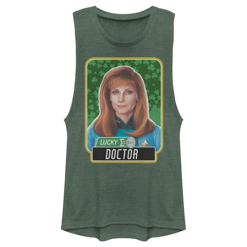 Junior's Star Trek: The Next Generation St. Patrick's Day Lucky Doctor Beverly Crusher Festival Muscle Tee