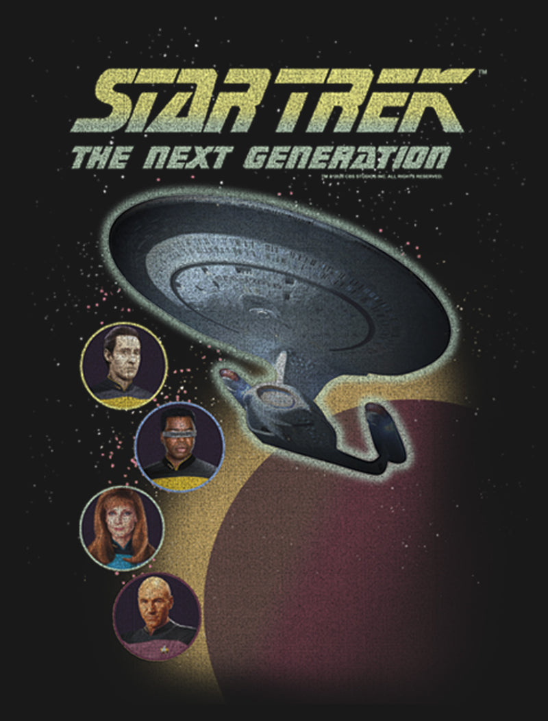 Girl's Star Trek: The Next Generation Enterprise with Captain and Crew Portraits T-Shirt