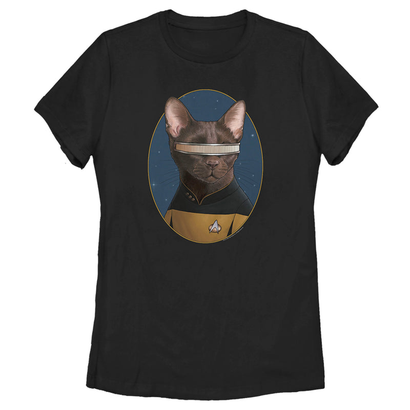 Women's Star Trek: The Next Generation Lieutenant Commander Geordi La Forge Cat T-Shirt