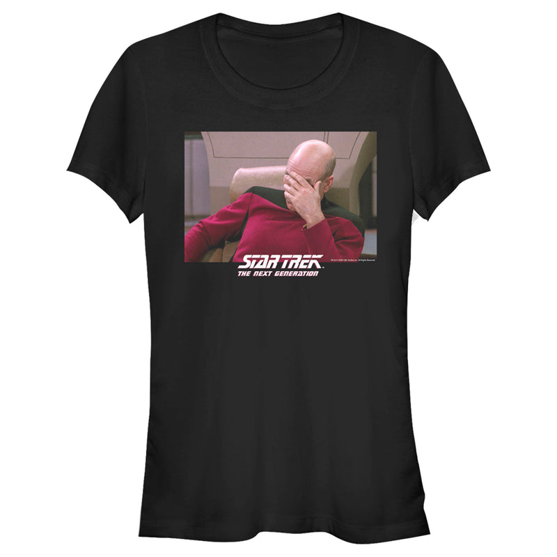 Junior's Star Trek: The Next Generation Captain Picard Palm to Face Meme T-Shirt