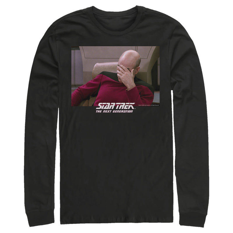 Men's Star Trek: The Next Generation Captain Picard Palm to Face Meme Long Sleeve Shirt