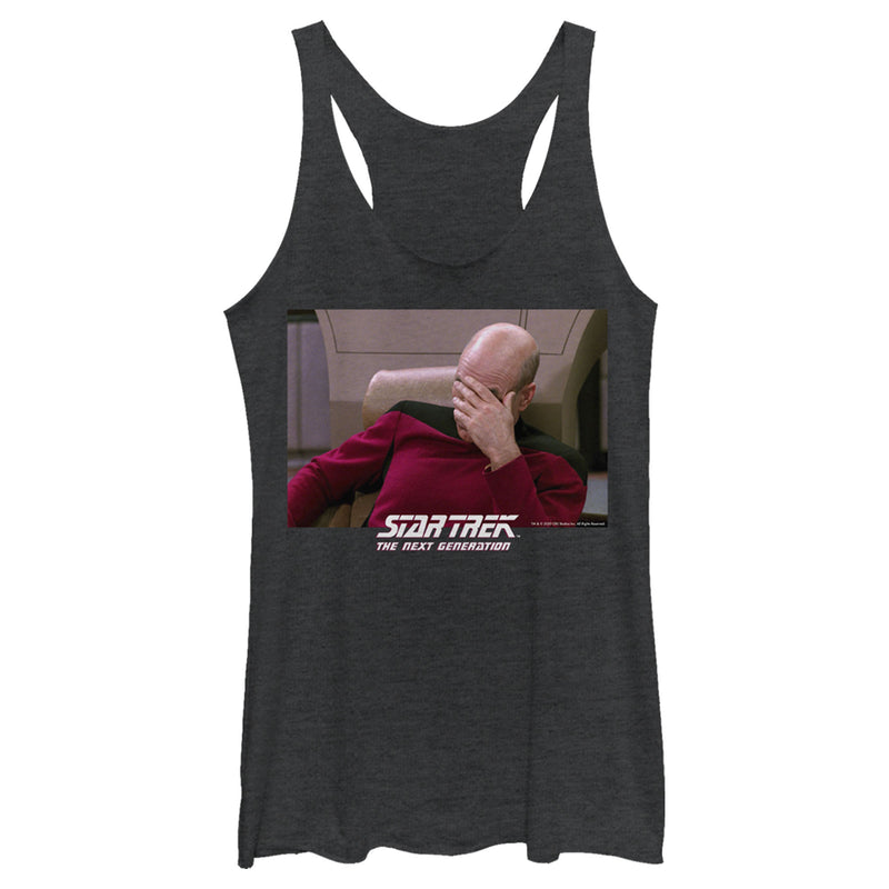 Women's Star Trek: The Next Generation Captain Picard Palm to Face Meme Racerback Tank Top