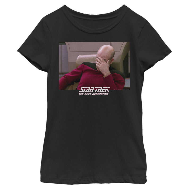 Girl's Star Trek: The Next Generation Captain Picard Palm to Face Meme T-Shirt