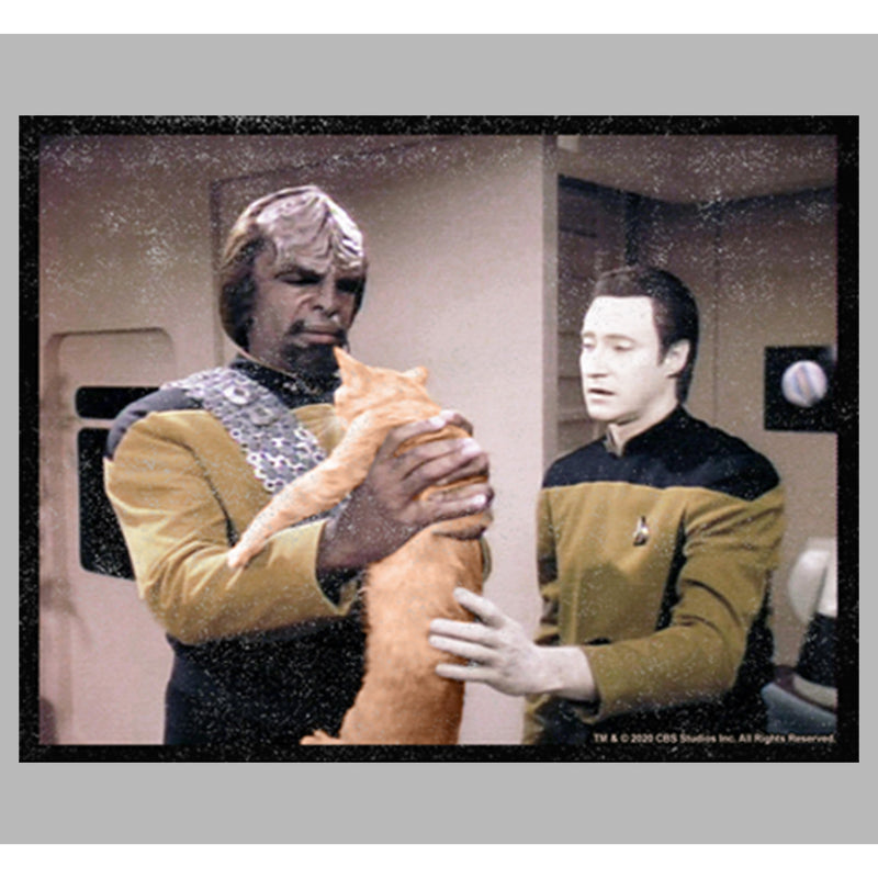 Junior's Star Trek: The Next Generation Worf and Data What Do We Do With This Cat T-Shirt