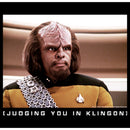 Men's Star Trek: The Next Generation Worf Judging You in Klingon T-Shirt