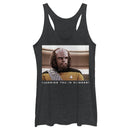 Women's Star Trek: The Next Generation Worf Judging You in Klingon Racerback Tank Top