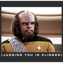 Women's Star Trek: The Next Generation Worf Judging You in Klingon T-Shirt