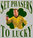 Men's Star Trek: The Original Series St. Patrick's Day Captain Kirk Set Phasers to Lucky Long Sleeve Shirt