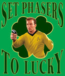 Junior's Star Trek: The Original Series St. Patrick's Day Captain Kirk Set Phasers to Lucky T-Shirt