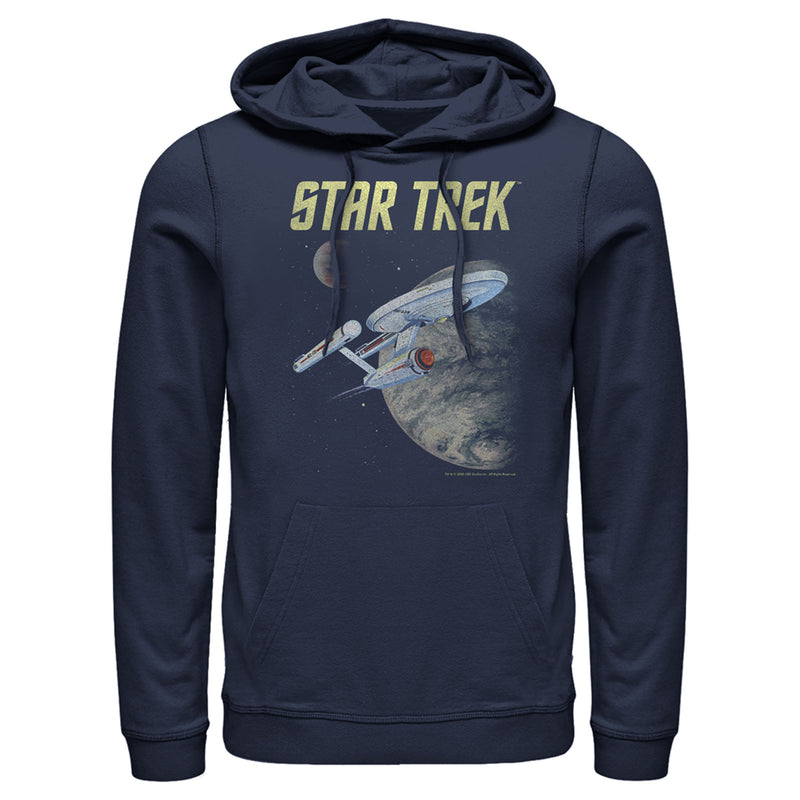 Men's Star Trek: The Original Series USS Enterprise Discovering New Worlds In Space Pull Over Hoodie