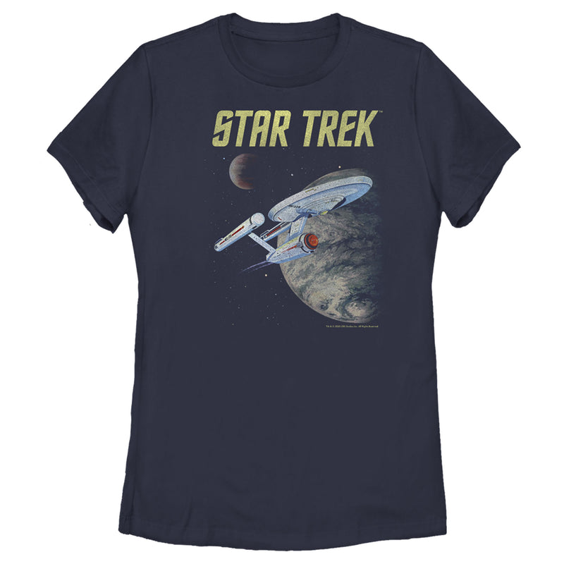 Women's Star Trek: The Original Series USS Enterprise Discovering New Worlds In Space T-Shirt