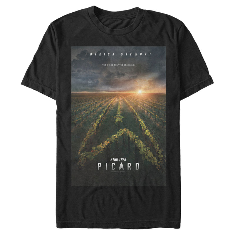 Men's Star Trek: Picard The End Is Only The Beginning Poster T-Shirt