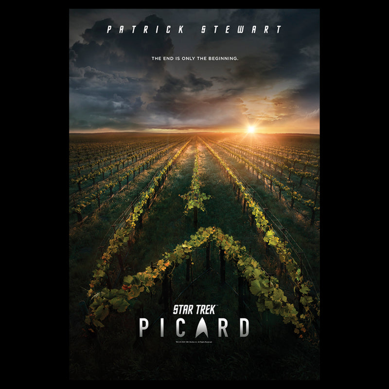 Men's Star Trek: Picard The End Is Only The Beginning Poster T-Shirt