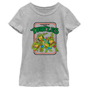 Girl's Teenage Mutant Ninja Turtles Retro Card Frame Logo T-Shirt