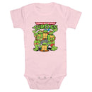 Infant's Teenage Mutant Ninja Turtles Group Shot Original Logo Onesie