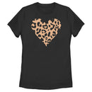 Women's Lost Gods Cheetah Print Heart T-Shirt