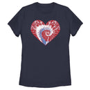 Women's Lost Gods Fourth of July Tie-Dye Heart T-Shirt