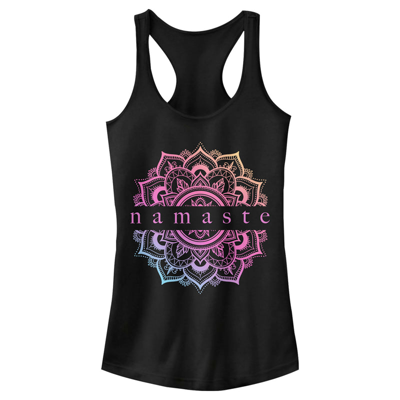 Junior's Lost Gods Colorful Namaste Racerback Tank Top