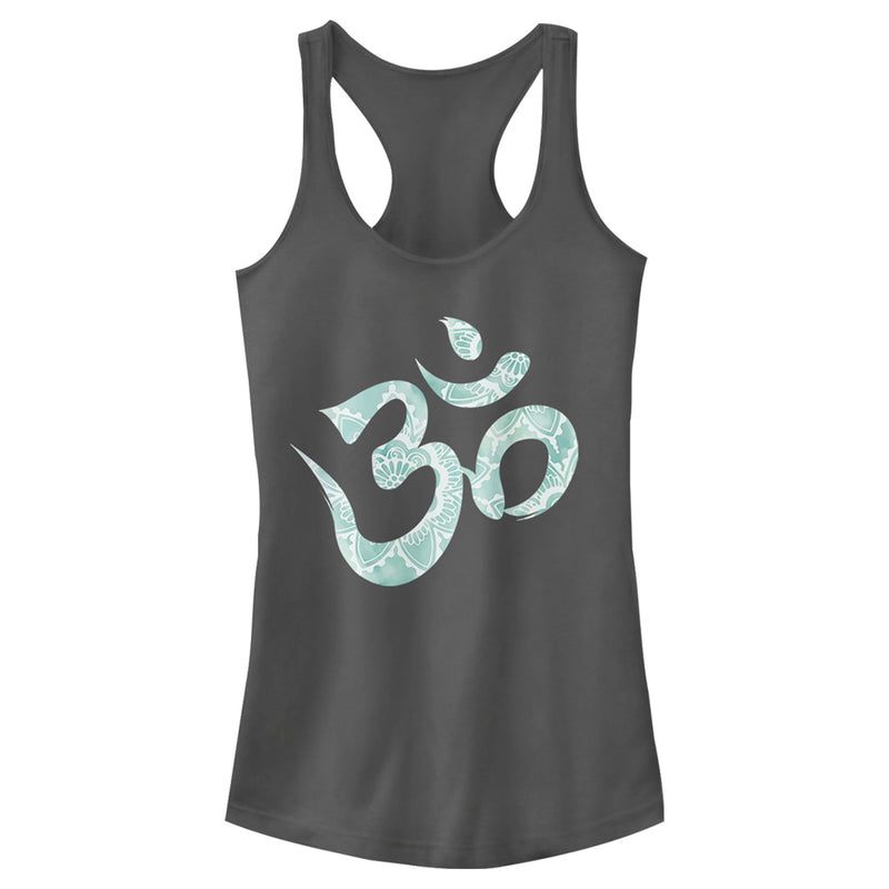 Junior's Lost Gods Blue Om Symbol Racerback Tank Top