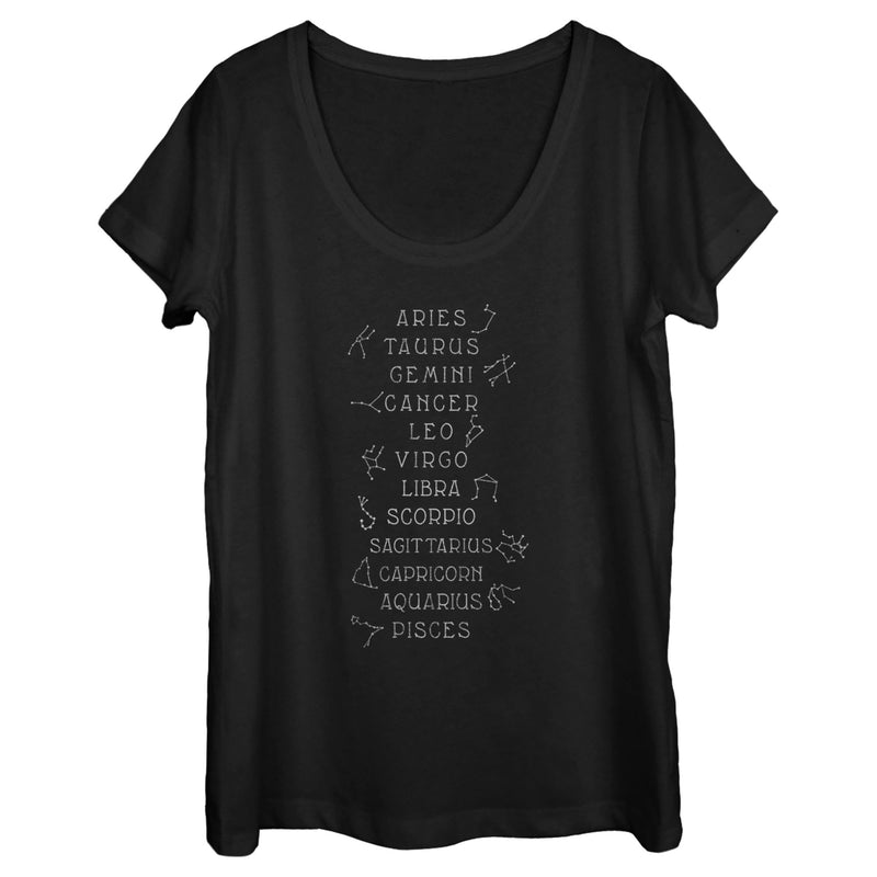 Women's Lost Gods Zodiac Sign List T-Shirt