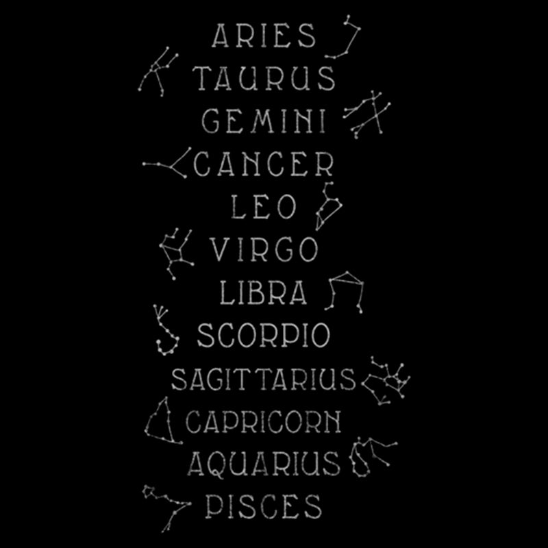 Women's Lost Gods Zodiac Sign List T-Shirt