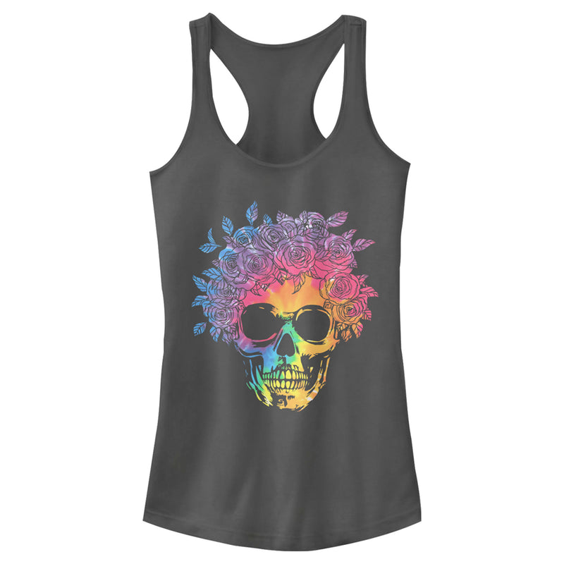 Junior's Lost Gods Skull Roses Racerback Tank Top