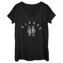 Women's Lost Gods Zodiac Pisces Line Symbol T-Shirt