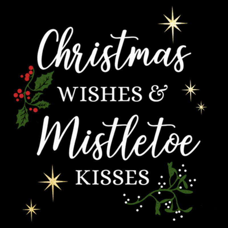 Junior's Lost Gods Christmas Wishes and Mistletoe Kisses T-Shirt