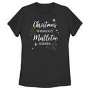 Women's Lost Gods Christmas Wishes and Mistletoe Kisses T-Shirt