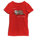 Girl's Lost Gods Christmas Wake Me Sloth T-Shirt