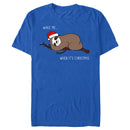 Men's Lost Gods Christmas Wake Me Sloth T-Shirt