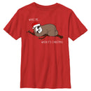 Boy's Lost Gods Christmas Wake Me Sloth T-Shirt