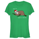 Junior's Lost Gods Christmas Wake Me Sloth T-Shirt