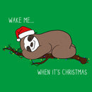 Junior's Lost Gods Christmas Wake Me Sloth T-Shirt