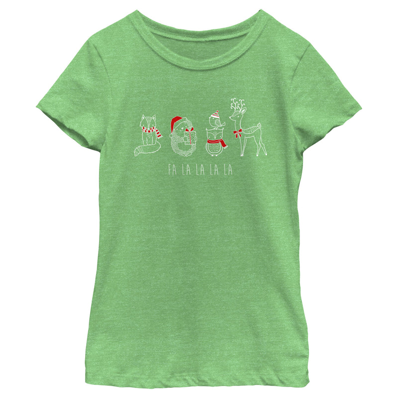 Girl's Lost Gods Fa La La Forest Animals T-Shirt