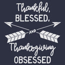 Junior's Lost Gods Thankful Blessed and Thanksgiving Obsessed Cowl Neck Sweatshirt