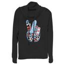 Junior's Lost Gods Peace Love USA Cowl Neck Sweatshirt