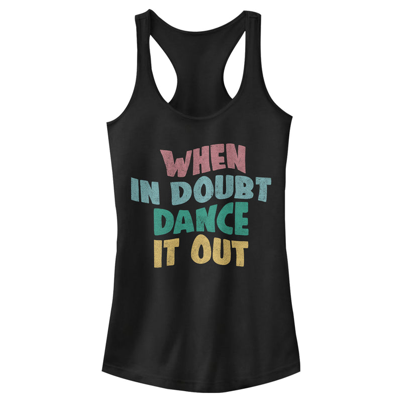 Junior's Lost Gods When In Doubt Dance It Out Racerback Tank Top