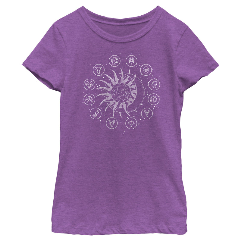 Girl's Lost Gods Celestial Zodiac Symbols T-Shirt