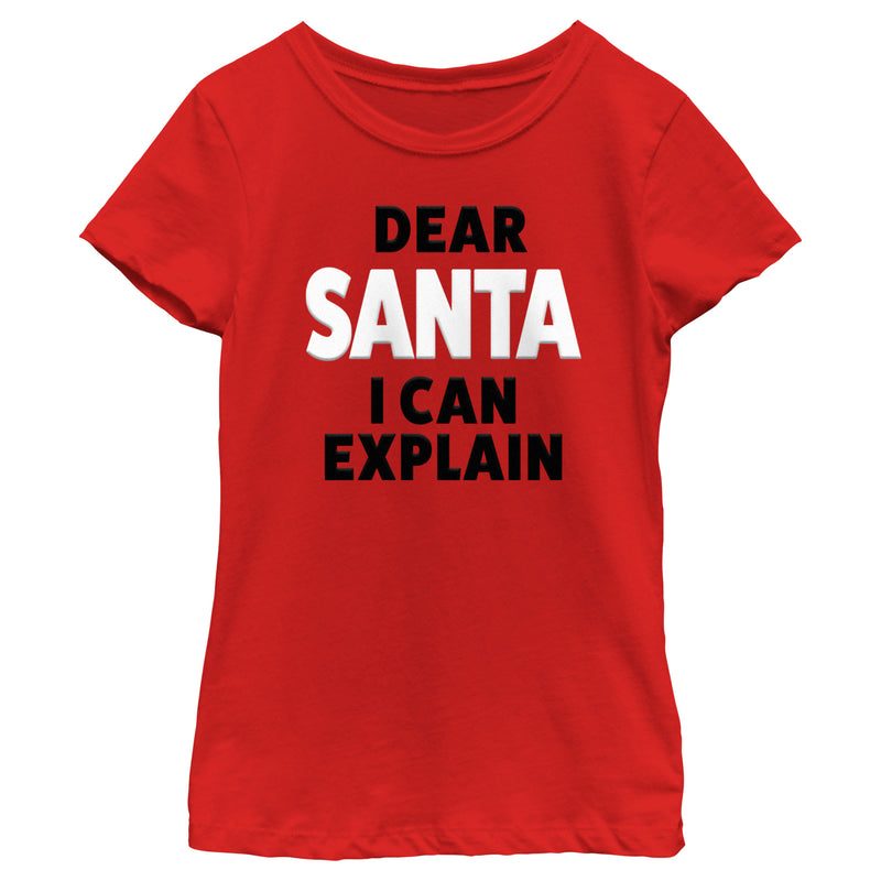 Girl's Lost Gods Dear Santa I Can Explain T-Shirt