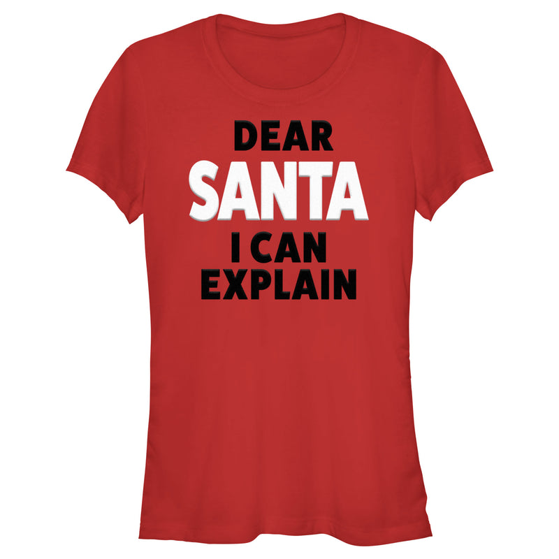 Junior's Lost Gods Dear Santa I Can Explain T-Shirt