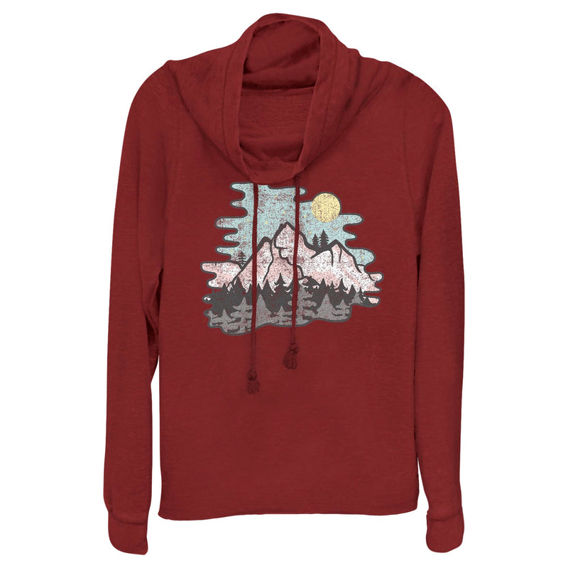 Junior's Lost Gods Moonlight Mountains Cowl Neck Sweatshirt